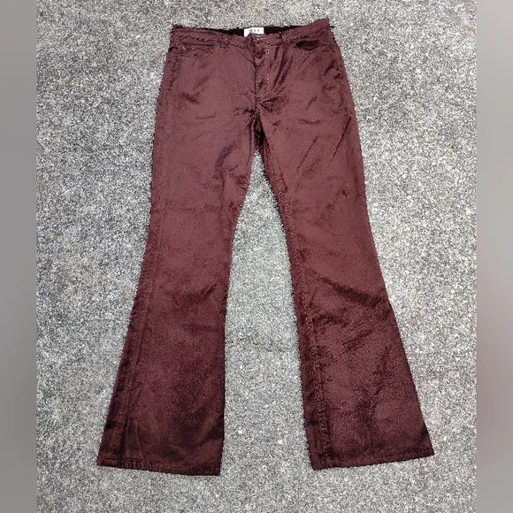 AGOLDE Women’s Brown Chocolate Velvet High Rise Bootcut Stretch Pants 30 NWT
